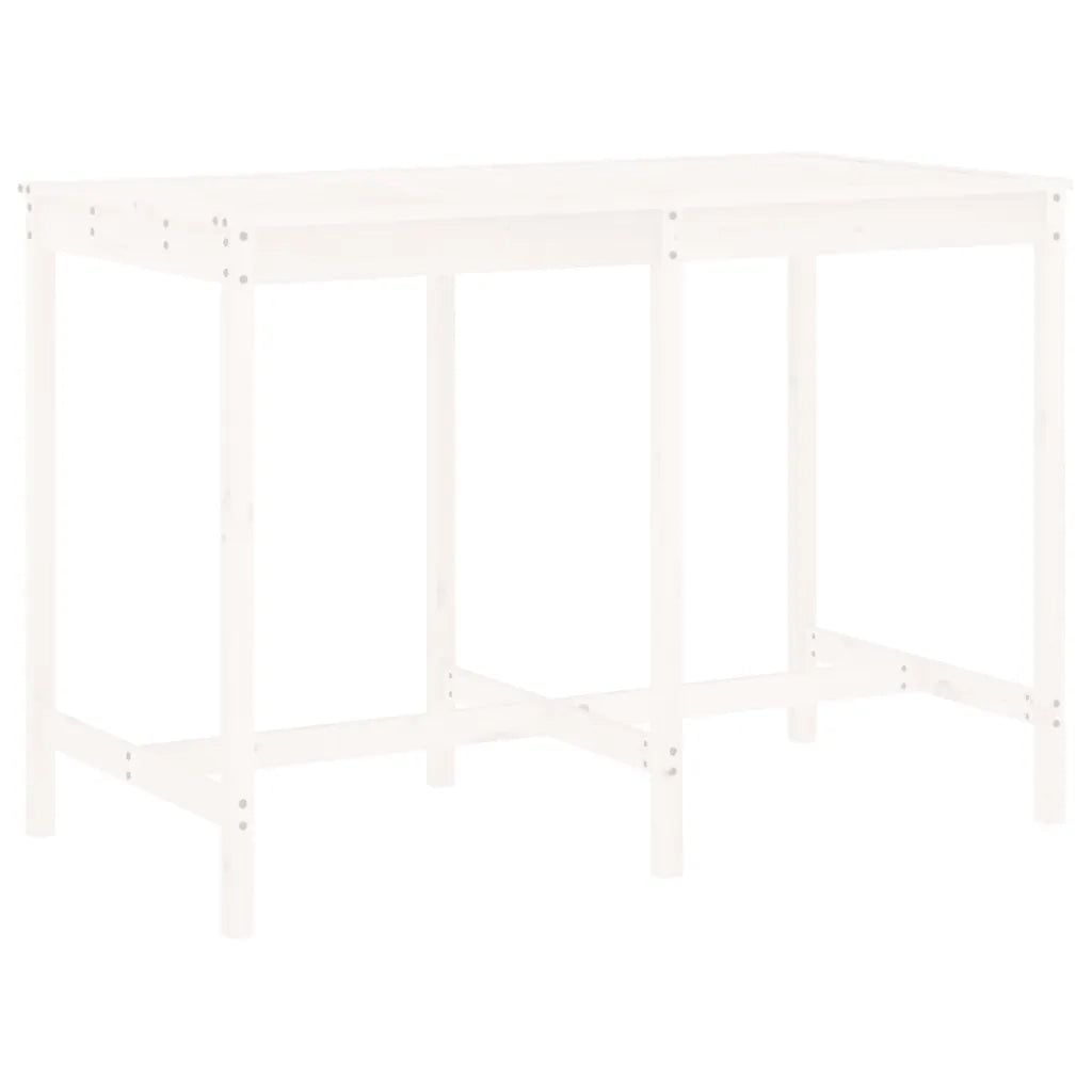 Set Bar da Giardino 7 pz Bianco in Legno Massello di Pino 3157782