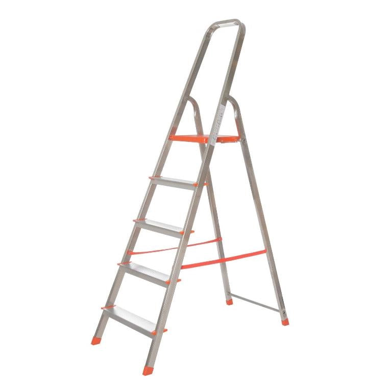 Scala Scaletto in Alluminio 5 gradini con Paraspigoli jumbo Made in Italy