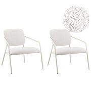 Set di 2 poltrone in tessuto bianco sporco Gambe in metallo con braccioli Soggiorno moderno