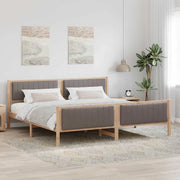 Struttura del Letto con testiera Marrone e taupe 200 x 200 cm