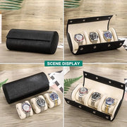 Case in pelle reale - orologio da viaggio - con cuscini rimovibili - design Snag - nero