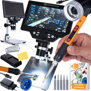 Mikroscopio Digitale LCD 7" Rosfix NanoZoom AX1200 – Ingrandimento 1200x | Saldatore 80W Regolabile 180–500°C