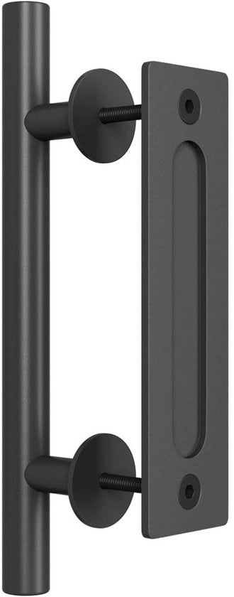 Maniglia scorrevole - maniglia in acciaio inossidabile a doppia faccia - maniglia di apertura e chiusura per una porta in legno - adatta per giardino, magazzino, soggiorno, cucina, porta in legno - facile da installare - lunghezza totale 30 cm