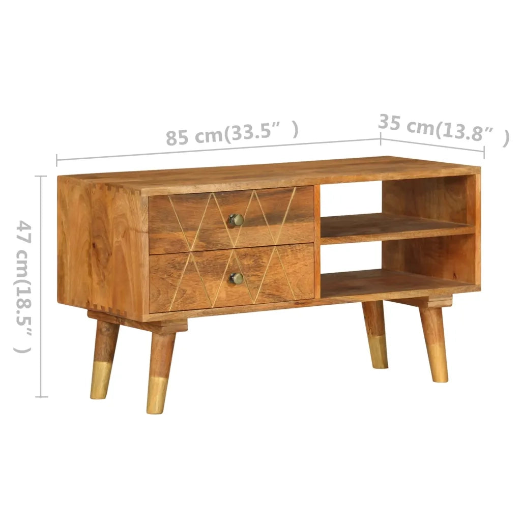 Mobile Porta TV 85x35x47 cm in Legno Massello di Mango 285855