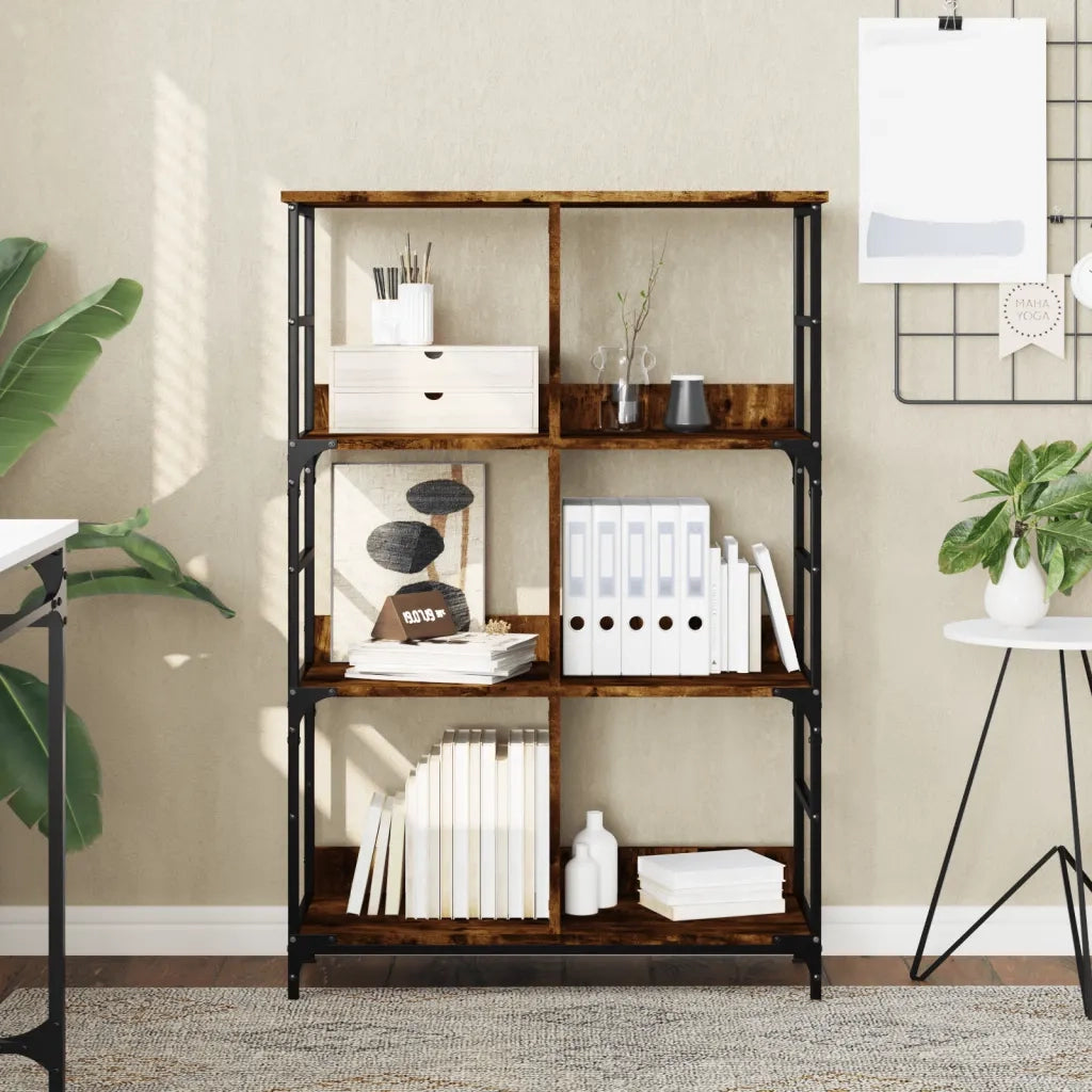 Libreria Rovere Fumo 78,5x33x117,5 cm in Legno Multistratocod mxl 83176