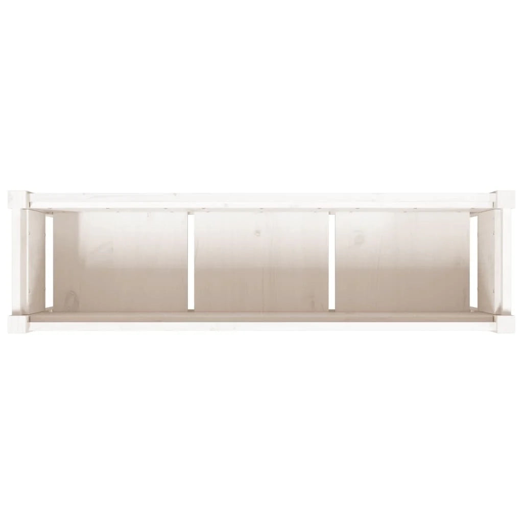 Fioriera rialzata per piante fiori giardino terrazze con gambe 110 x 31 x 70 cm legno di pino massiccio bianco 02_0038870