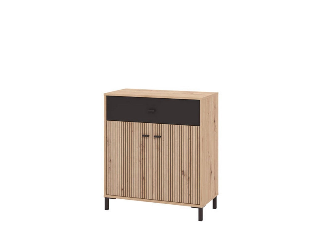Madia Settime, Credenza un Cassetto, 80x40x90h cm Marrone Rovere Nodi