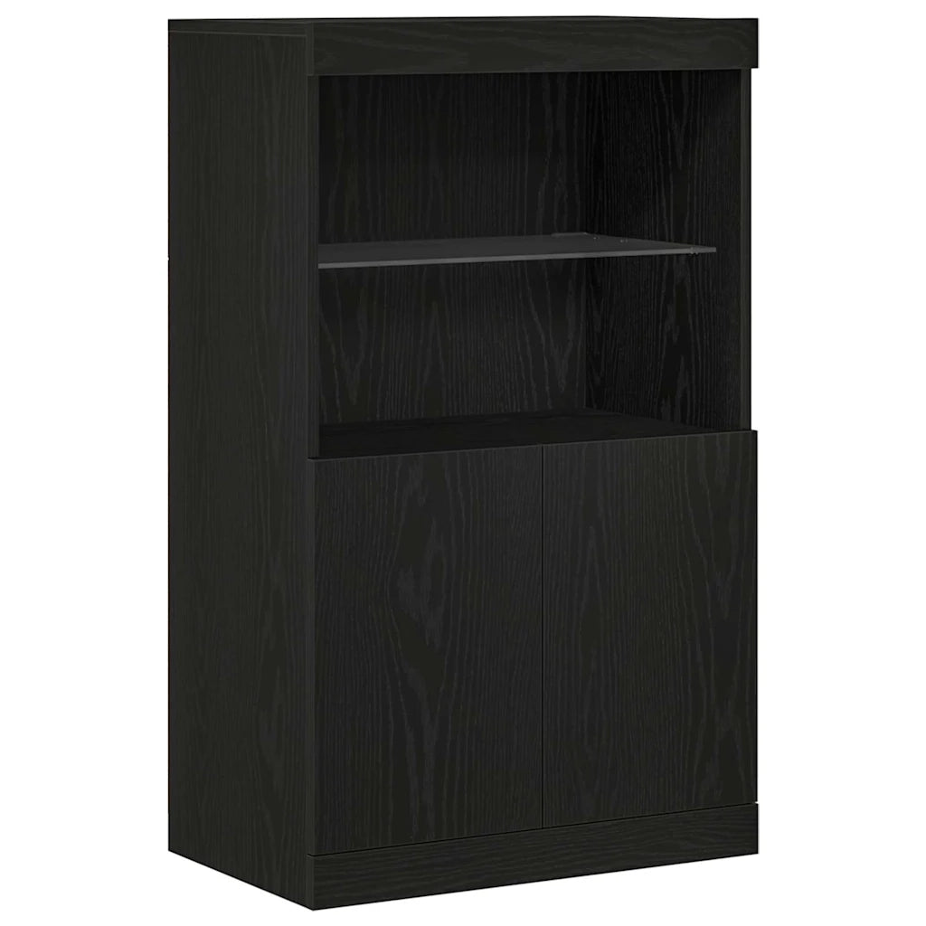 Credenza | Madia LED Nero 60 x 37 x 100 cm Legno multistrato