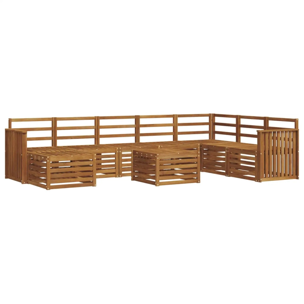 Set di divani da esterno 9 pcs Naturale