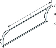 TELAIO PER VELETTA CONCAVA cm. 100x40 h Col. Bianco RAL9001