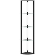 Lampada da Terra con 5 Ripiani e Luce LED, 3 Livelli di Luminosità e Interruttore a Pedale, Nero