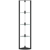 Lampada da Terra con 5 Ripiani e Luce LED, 3 Livelli di Luminosità e Interruttore a Pedale, Nero
