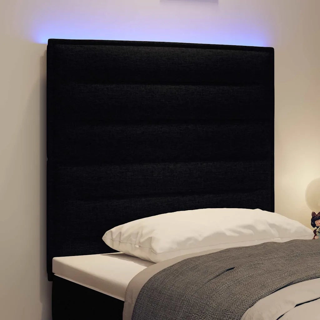 Testiera | Testata LED con strisce LED con Testiera | Testata Nero 90 cm Tessuto