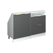 Set di mobili sottotetto Rion Antracite-oro/Bianco 120 cm Set di 2 Vicco