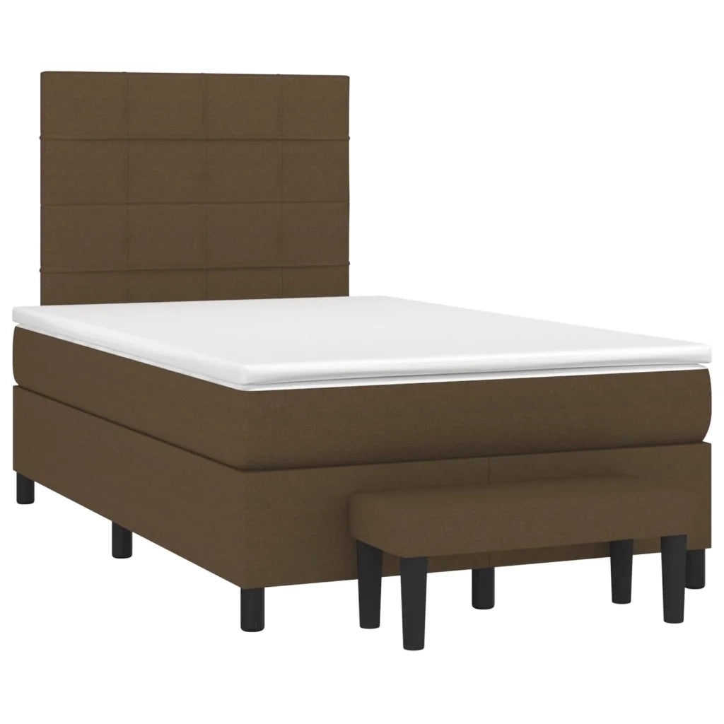 Giroletto a Molle con Materasso Marrone Scuro 120x200cm Tessuto 3136584