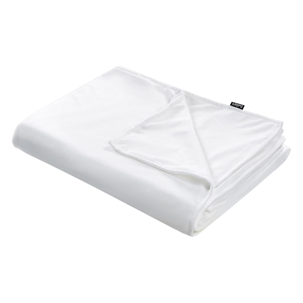 Copripiumino per coperta ponderata Bianco Tessuto poliestere 100 x 150 cm Motivo solido Design moderno Tessile camera da letto