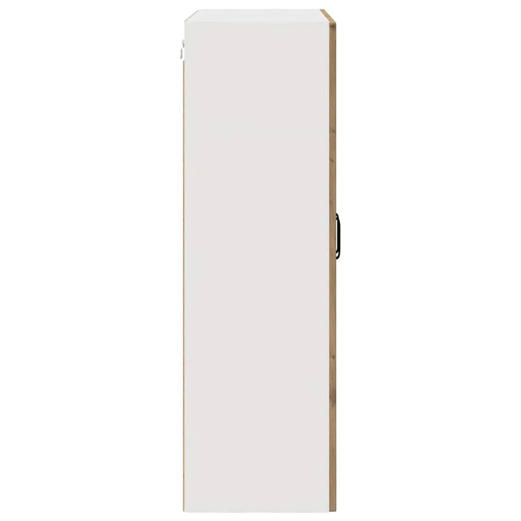 Pensile da cucina moderno con ripiani 80 x 31 x 100 cm pratico contenitore elemento decorativo per interni in legno di rovere lavorato a mano 02_0054493