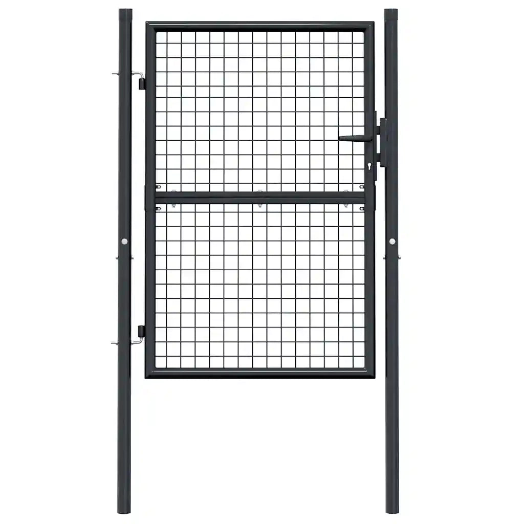 Cancello da Giardino in Acciaio Zincato 100x175 cm Grigio