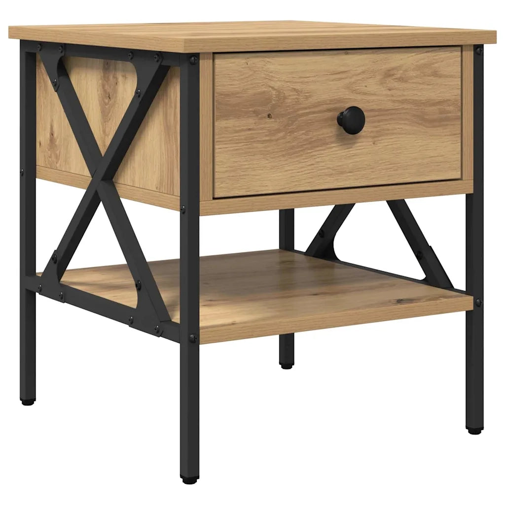 Comodino con cassetto 2 pcs rovere artigianale 40 x 42 x 45 cm 871225