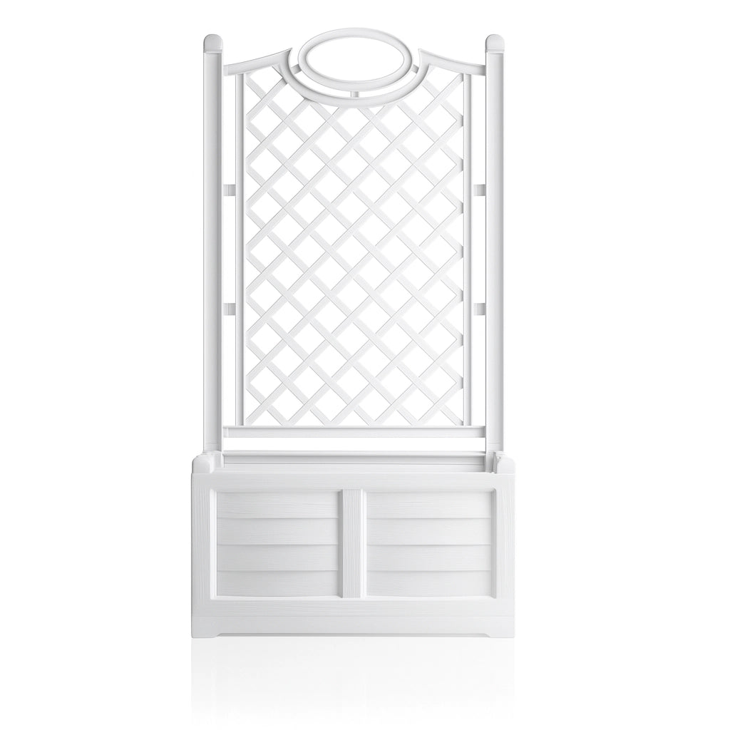 Fioriera Separè con Spalliera 80 cm - Colore Bianco