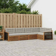 Set di divani da esterno 5 pz Naturale e Grigio Chiaro 3383354