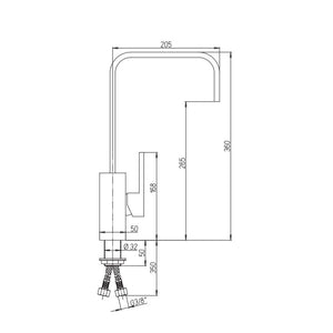 Rubinetto Cucina Miscelatore Monocomando Lavello in Ottone Paini Cromato