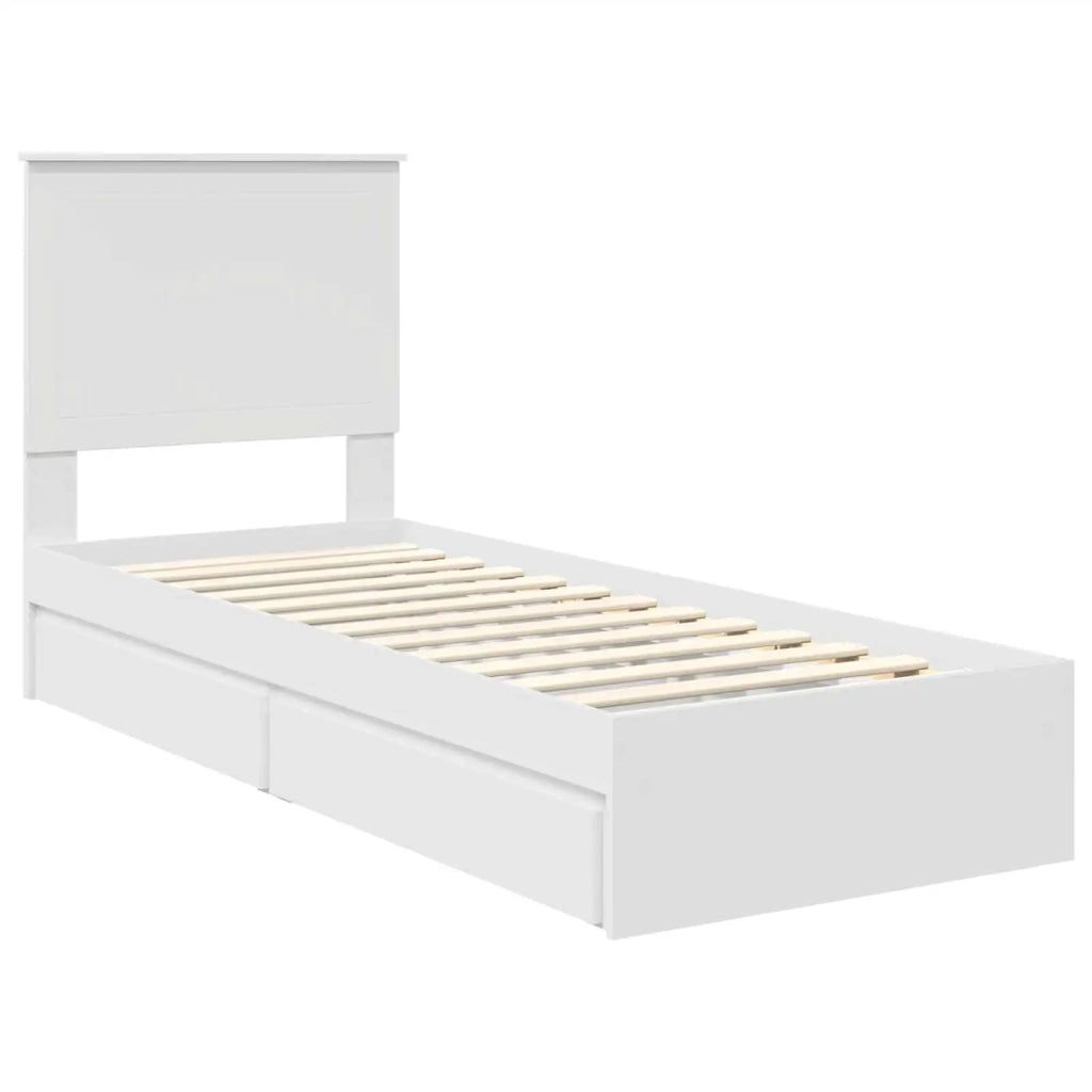 Letto con Contenitore Bianco 75 x 190 cm Legno multistrato