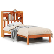 Letto singolo | Letto per adulti | Letto Libreria senza Materasso Marrone Cera 75x190 cm in Pino