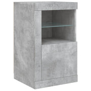 Mobiletto laterale con illuminazione a LED di tendenza ampio spazio contenitivo 41 x 37 x 67 cm legno grigio cemento 02_0049369