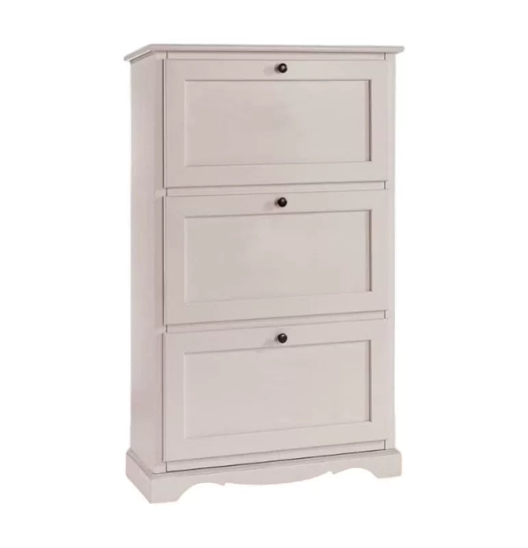 scarpiera 3 ante ribalta arte povera legno bianco 79x30x130 (1280) - Mobili 2G