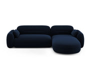 Cosmopolitan Design - Divano angolare modulare destro "Sydney" 4 posti in velluto blu reale 