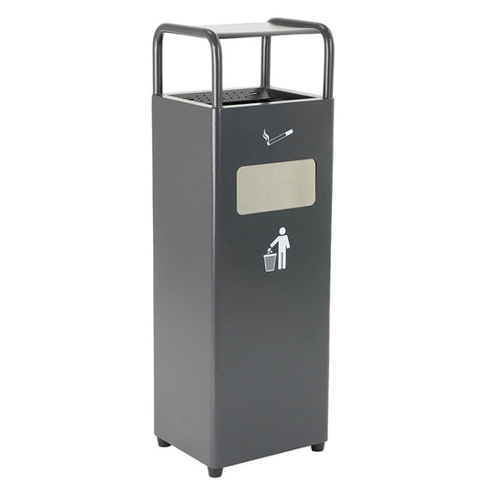 Cestino Gettacarte Posacenere 30x27x98 cm in Metallo Antracite