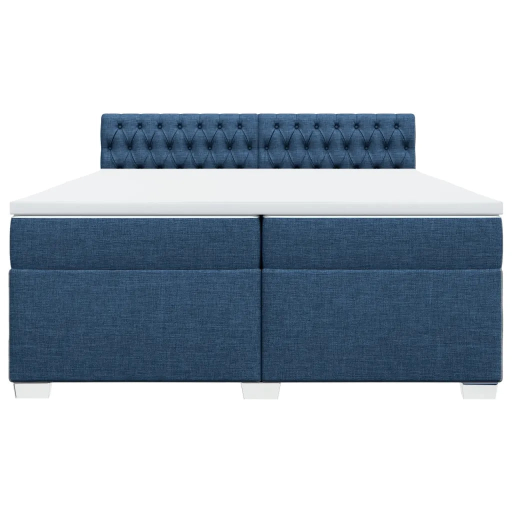 Giroletto a Molle con Materasso Blu 200x200 cm in Tessuto