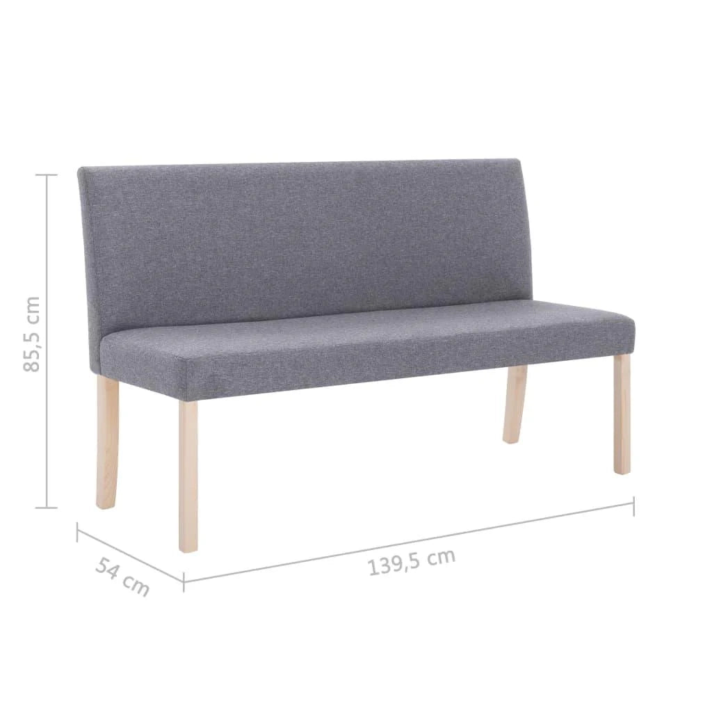 Panca/pouf/sgabello/panca mobile 139,5 cm grigio chiaro poliestere 3002101