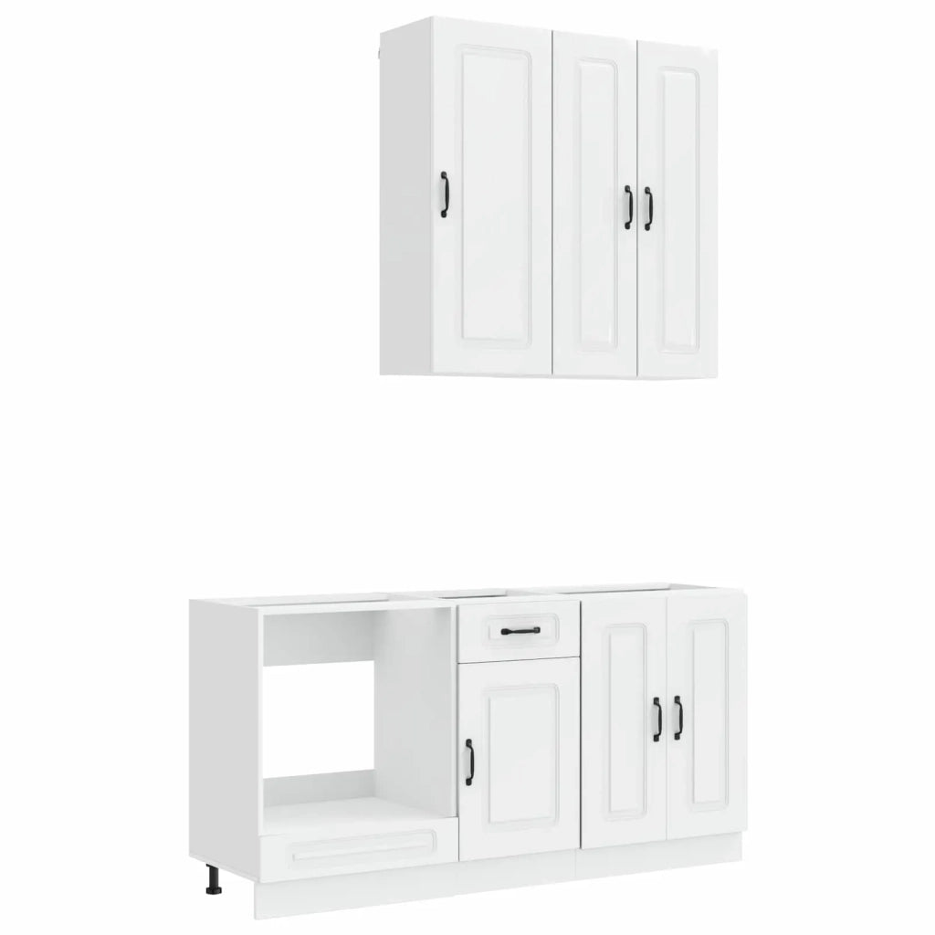 Unità Cucina KALMAR 5 pcs Bianco Lucido Legno ingegnerizzato 3438249