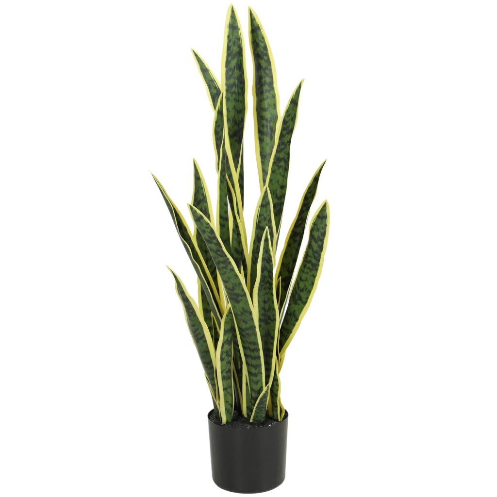 Sanseveria Artificiale in Vaso da Esterno e Interno con 21 Foglie Modellabili, ?20x90 cm