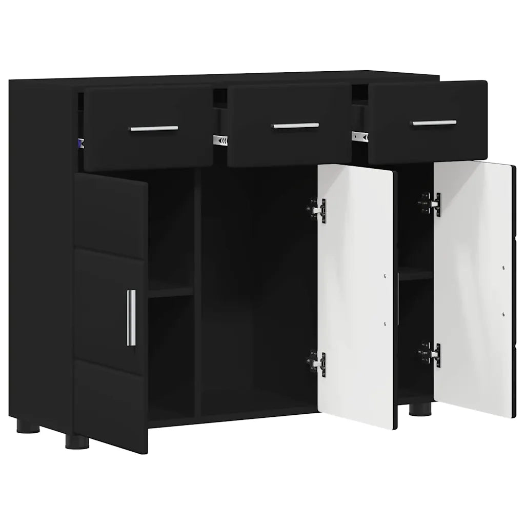 Credenza FLORIN Nero 88,5 x 30,5 x 73 cm Legno multistrato