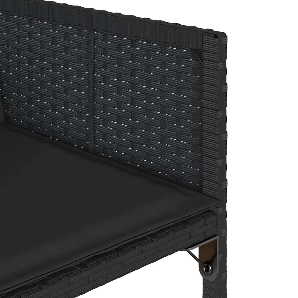 Set da Pranzo da Giardino 9 pz | Set Salotto da Giardino con Cuscini Nero in Polyrattan