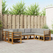 Set di divani da esterno 9 pcs Grigio Naturale e Chiaro 3366969