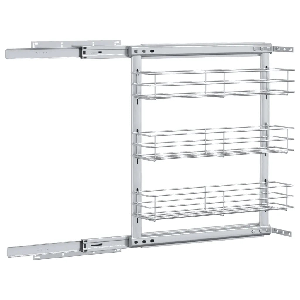 Cestino da Cucina in Rete a 3 Livelli Argento 47x15,5x55,5 cm 50968