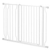 CANCELLETTO DI SICUREZZA PER CANI IN ACCIAIO E ABS, ESTENSIBILE 76X101CM PER SCALE E PORTE, BIANCO