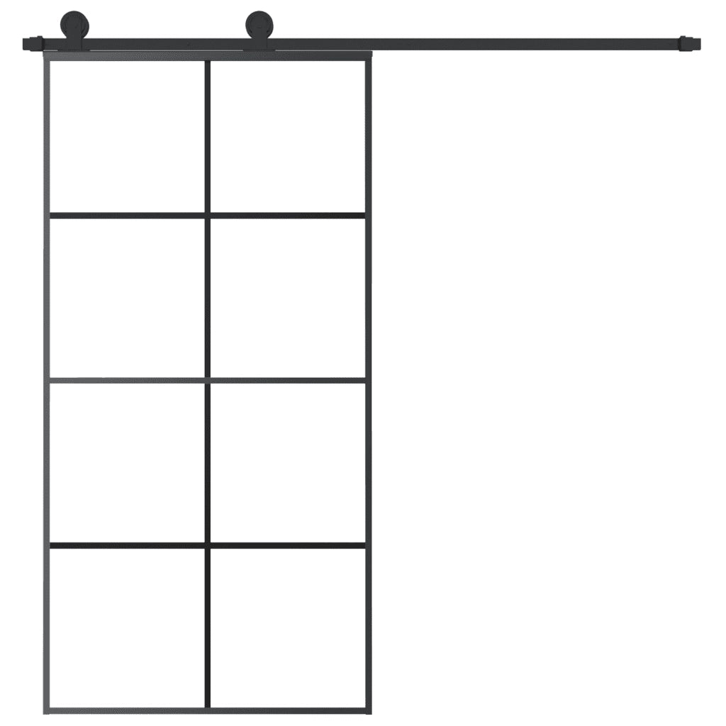 Porta Scorrevole con Ferramenta 102,5x205cm Vetro ESG Alluminio 3152144