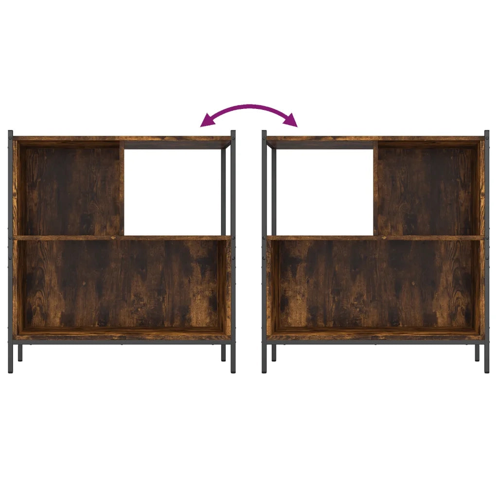 Libreria Rovere Fumo 72x28x77,5 cm in Legno Multistrato 838880
