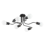 Plafoniera loft in metallo nera 6xE27 15W Harp Alfa