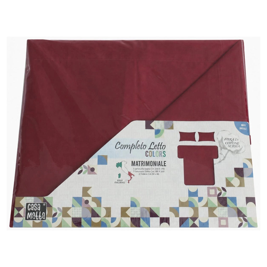 Sapatalo, set Completo Letto Singolo in Policotone, Rosso