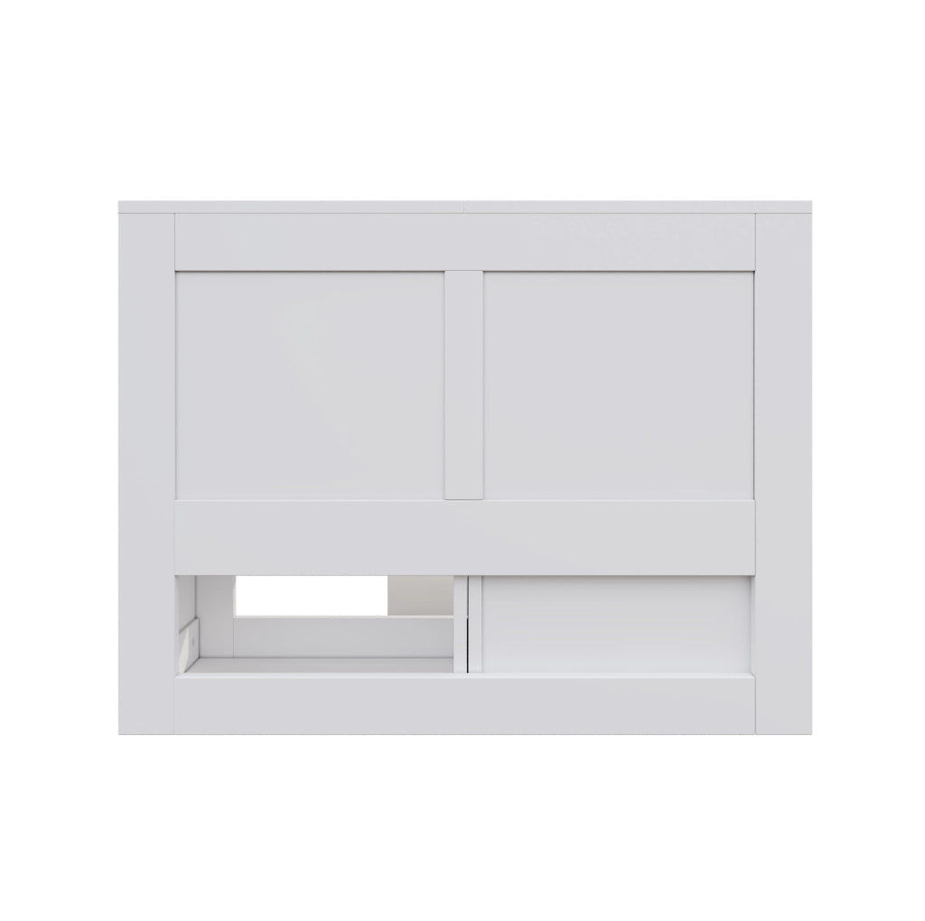 Letto singolo 90x200 cm bianco in MDF con cassetto e comodino
