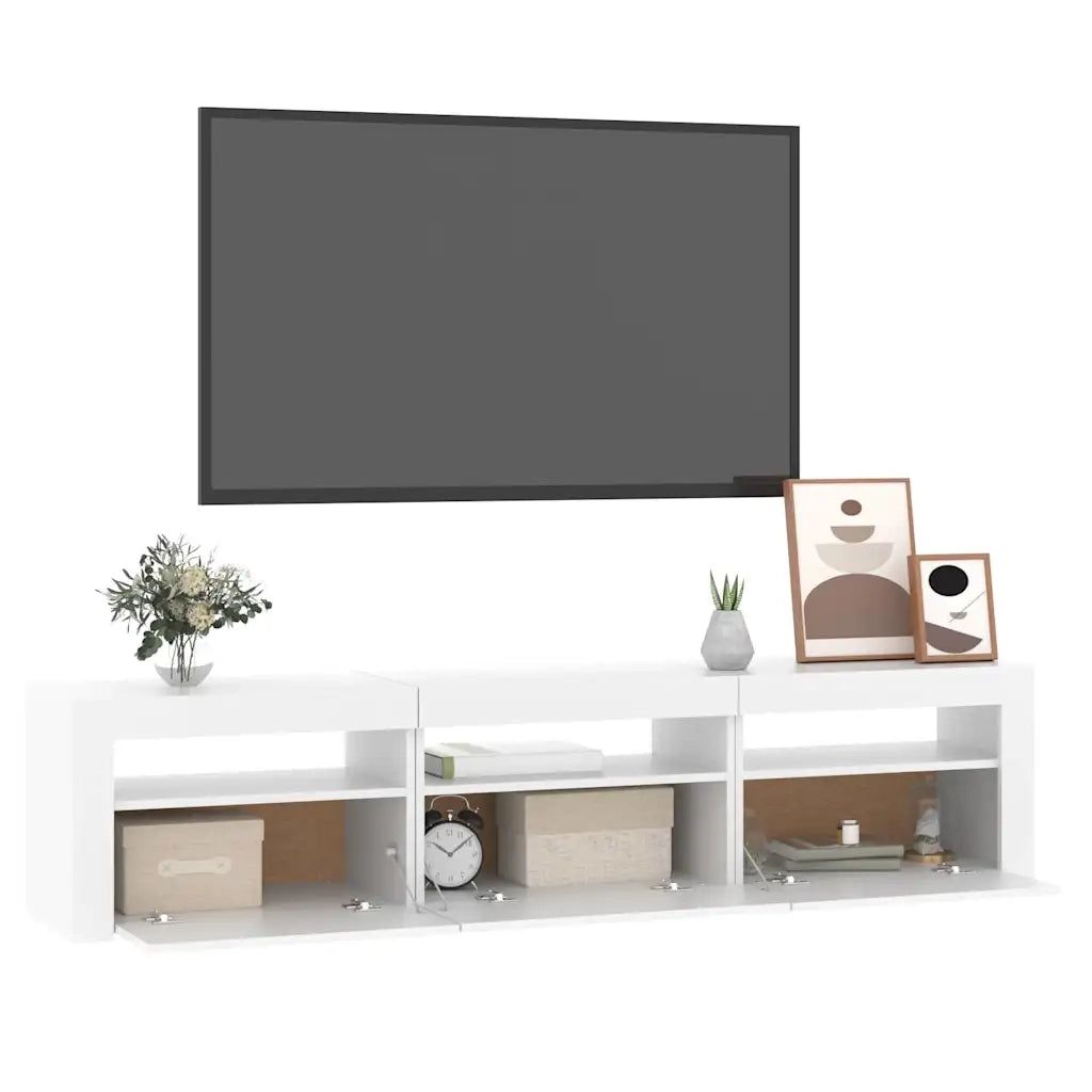 Mobile Porta TV con Luci LED-Mobile per TV-Credenza TV Bianco 180x35x40 cm