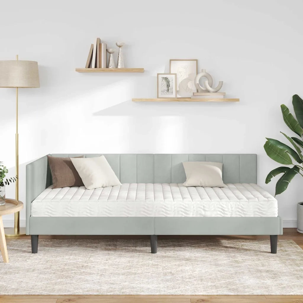 Struttura Letto Angolare con Materasso 2 pz-Giroletto con materasso Grigio chiaro 411176