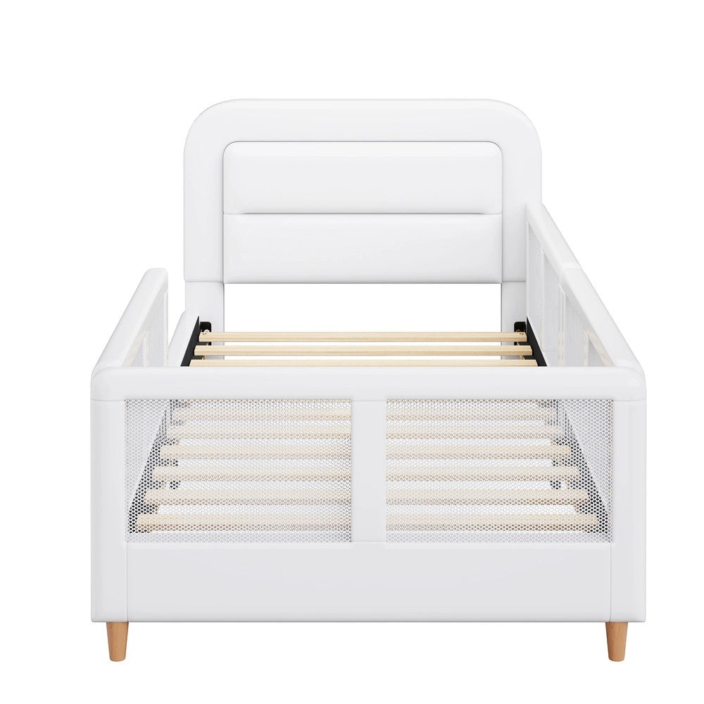 Letto Singolo Imbottito con Sponde ¨C Xylo ¨C Bianco 90x200