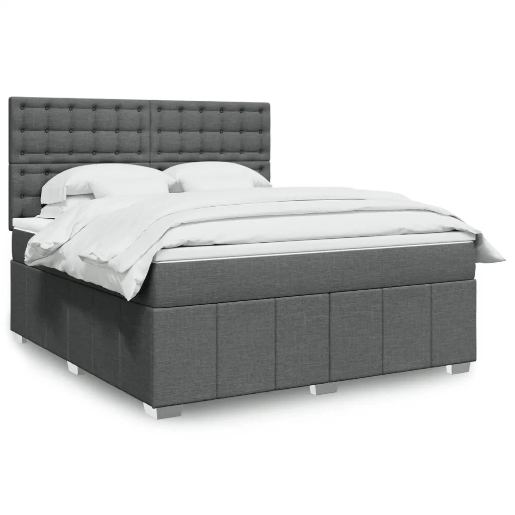 Giroletto a Molle con Materasso Grigio Scuro 180x200 cm Tessuto 3291762